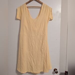 PACT Organic Cotton Fit & Flare Mini Cross-Back Yellow XXL EUC
